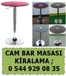 Kayseri cam bar masası kiralama